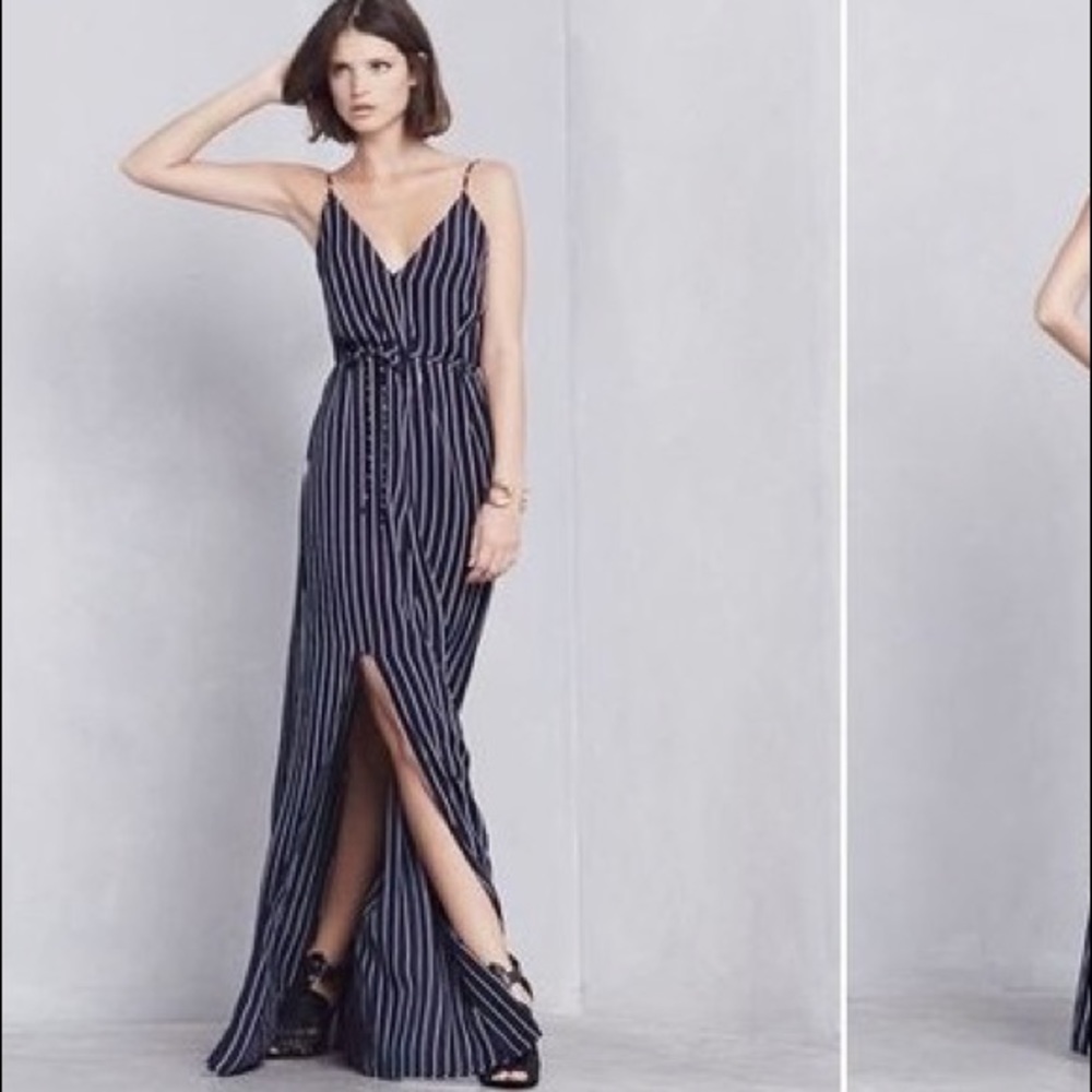 Reformation Navy Stripe Citronella Dress S